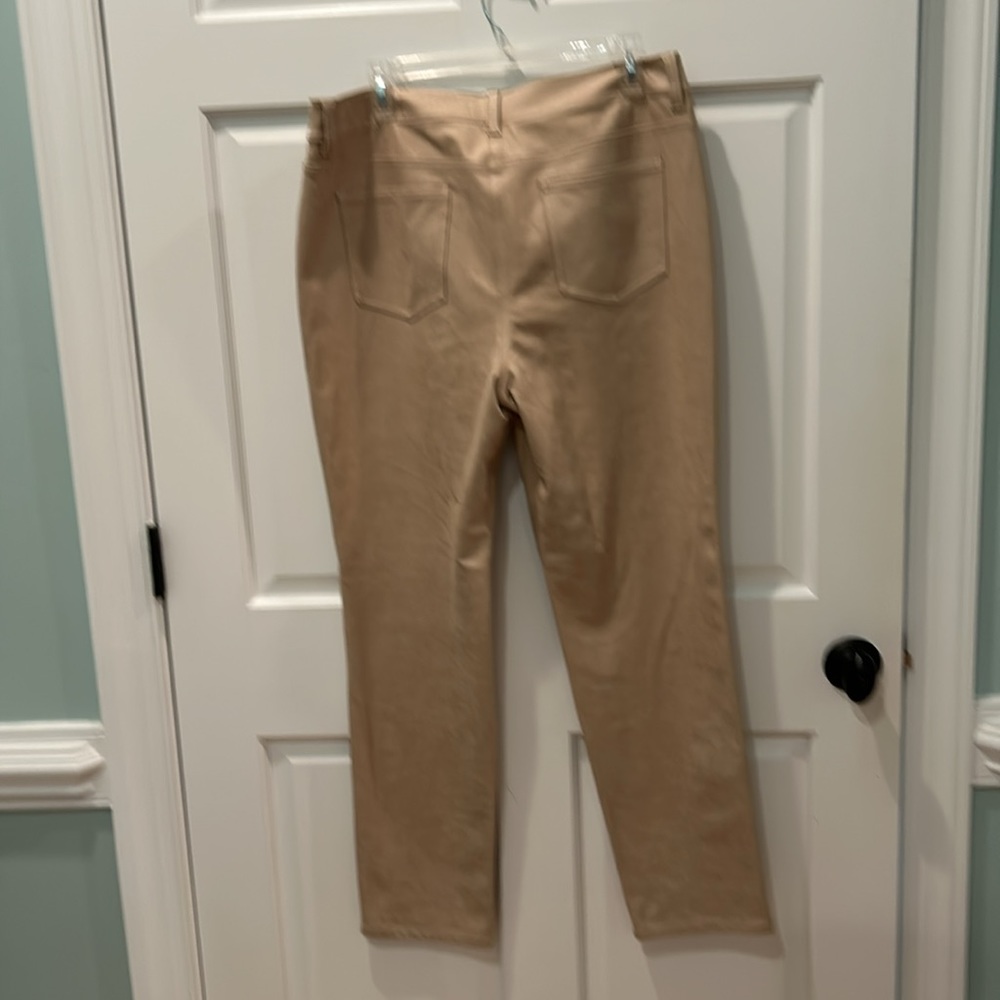 Chico’s faux suede tan pants size 2 - Picture 3 of 3